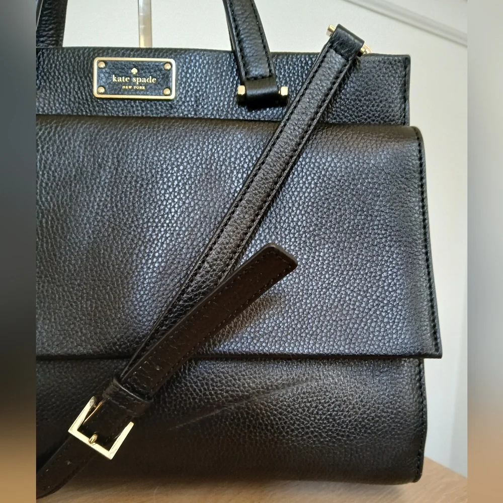Kate Spade Carena Kay Street Pebble Handbag Purse Black Leather Satchel